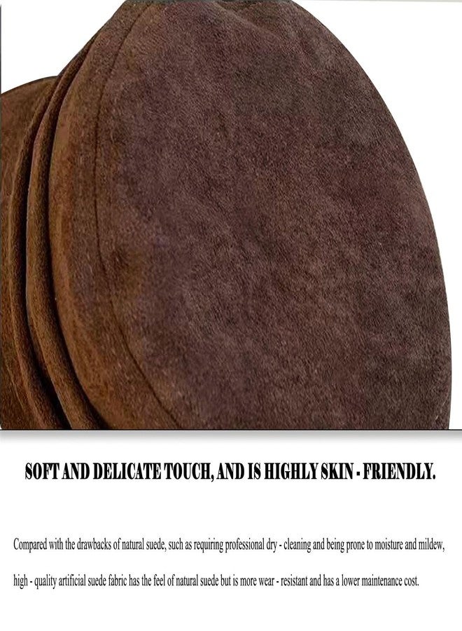 huablo Women's Suede Flat Top Newsboy Cap - Soft Brim &Hook - and - Loop Adjustment - Fall Winter Cabbie Paperboy Hats - Brown - Image 4